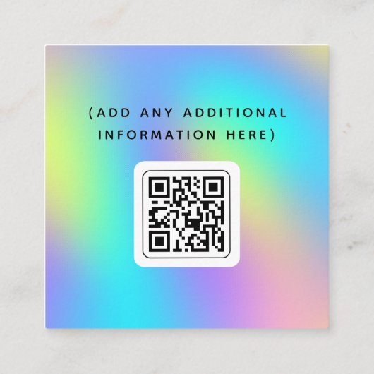 Carte De Visite Carré Rainbow QR Social Media Strategist Card (Dos)