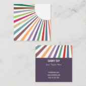 Carte De Visite Carré Rainbow Summer Sun Rays Professional Modèle Squale (Devant / Derrière)