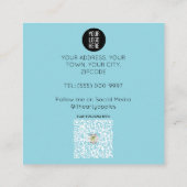 Carte De Visite Carré Rainbow turquoise funky SCANDI HEART RAINBOW BABYS (Dos)