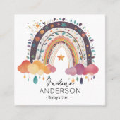 Carte De Visite Carré Rainbow turquoise funky SCANDI HEART RAINBOW BABYS (Devant)