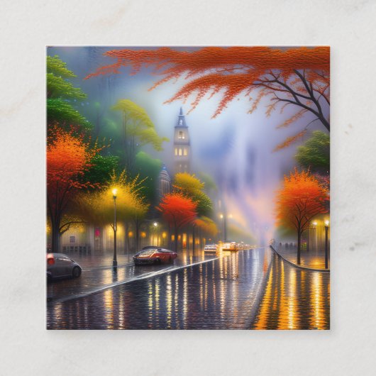 Carte De Visite Carré Rainy Day Graphic (Devant)