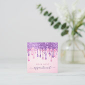 Carte De Visite Carré Rappel de rendez-vous avec Parties scintillant ros (Debout devant)