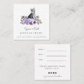 Carte De Visite Carré Rappel de rendez-vous pour chien chicot roux Husky (Devant / Derrière)