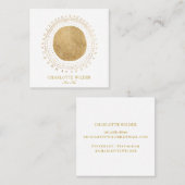 Carte De Visite Carré Rayons solaires Abstraits Gold Foil Circle (Devant / Derrière)