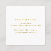 Carte De Visite Carré Rayons solaires Abstraits Gold Foil Circle (Dos)