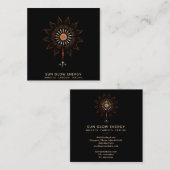 Carte De Visite Carré *~* Rayons Solaires Cosmiques Étoiles De Luminosit (Devant / Derrière)