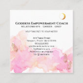 Carte De Visite Carré *~* Rays Crystals Or cosmique Black Goddess Moon (Dos)