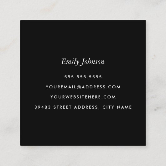 Carte De Visite Carré Rayures lumineuses (Dos)