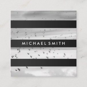 Carte De Visite Carré Rayures   Moderne   Photographe