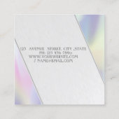 Carte De Visite Carré Rayures modernes, Holographique (Dos)