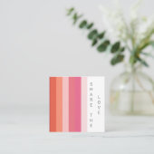 Carte De Visite Carré rayures pastel moderne bloc de couleurs Loyalty Ca (Debout devant)