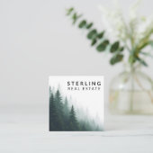 Carte De Visite Carré Real Estate Agent Mountain View Neutral (Debout devant)