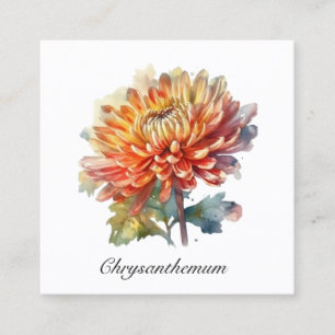 Carte De Visite Carré Récolte dorée Chrysanthème, personnalisé