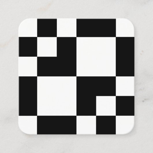 Carte De Visite Carré Rectangles et Carrés géométriques - Noir et Blanc (Devant)