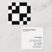 Carte De Visite Carré Rectangles et Carrés géométriques - Noir et Blanc (Devant / Derrière)