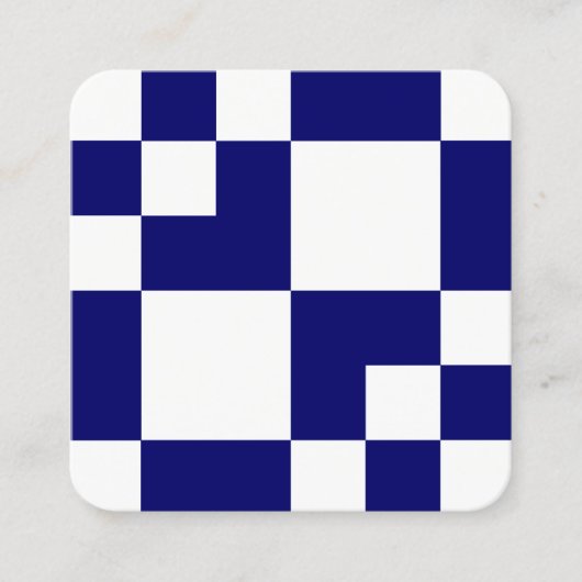 Carte De Visite Carré Rectangles géométriques et Carrés - Bleu profond d (Devant)