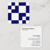 Carte De Visite Carré Rectangles géométriques et Carrés - Bleu profond d (Devant / Derrière)