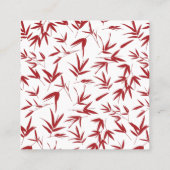 Carte De Visite Carré Red Bamboo & Double Happiness Chinese Hotel (Dos)