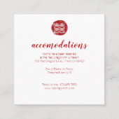 Carte De Visite Carré Red Bamboo & Double Happiness Chinese Hotel (Devant)