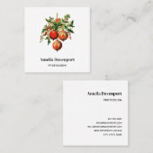 Carte De Visite Carré Red Christmas Baubles avec Holly Festive (Devant / Derrière)