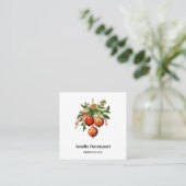 Carte De Visite Carré Red Christmas Baubles avec Holly Festive (Debout devant)