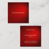 Carte De Visite Carré Red Damask Modèle Luxe Elegant Professionnel (Devant / Derrière)