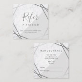 Carte De Visite Carré Référence de marbre géométrique de promo de carré (Devant / Derrière)