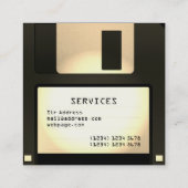 Carte De Visite Carré Regard drôle frais de disque souple (Dos)