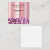 Carte De Visite Carré Regard rose étincelant chic d'or (Devant / Derrière)