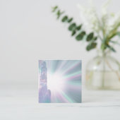 Carte De Visite Carré ~ Reiki Healing Hands Rays Light Worker Massage (Debout devant)