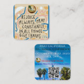 Carte De Visite Carré Réjouissez Toujours, Priez Constamment (Devant / Derrière)