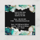 Carte De Visite Carré Remerciement Abstrait Vert Noir Élégant Entreprise (Dos)