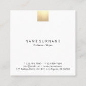 Carte De Visite Carré Remise beige moderne élégante d'accent d'or de (Dos)