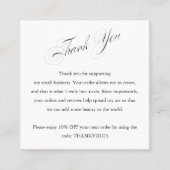 Carte De Visite Carré Remise sur le Merci d'appréciation du client B (Devant)