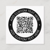 Carte De Visite Carré Remplacez par votre propre code QR téléchargé ou v (Devant)
