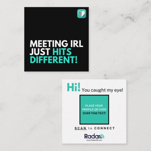 CARTE DE VISITE CARRÉ RENCONTRER IRL TOUCHE DIFF (Devant / Derrière)