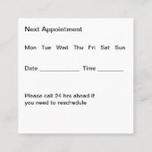 Carte De Visite Carré Rendez-vous de massothérapeute tendance (Dos)