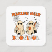 Carte De Visite Carré Rendre les cheveux drôle Fantôme Coiffeur Hallowee (Dos)