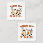 Carte De Visite Carré Rendre les cheveux drôle Fantôme Coiffeur Hallowee (Devant / Derrière)