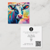 Carte De Visite Carré renvoi de la vache agricole vente vente (Devant / Derrière)