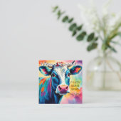 Carte De Visite Carré renvoi de la vache agricole vente vente (Debout devant)