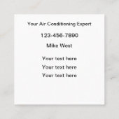 Carte De Visite Carré Réparation de CA résidentiel commercial (Dos)