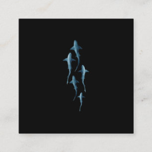 Carte De Visite Carré Requin - Baignade Requins mignonne Drôle Cadeau