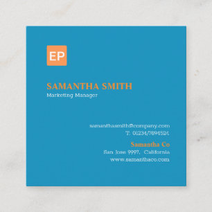 Carte De Visite Carré Responsable marketing Palette bleue