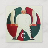 CARTE DE VISITE CARRÉ RESTAURANT CHEF CUISINE NOURRITURE, MONOGRAMME DE  (Dos)