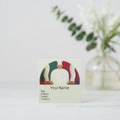 CARTE DE VISITE CARRÉ RESTAURANT CHEF CUISINE NOURRITURE, MONOGRAMME DE  (Debout devant)