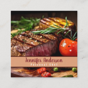 Carte De Visite Carré Restaurant Chef Personnel Sous Chef