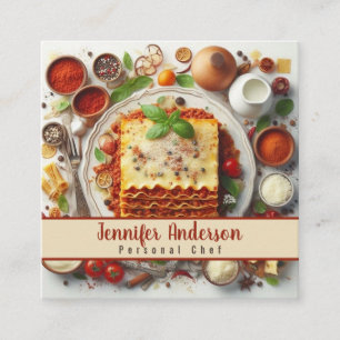 Carte De Visite Carré Restaurant Chef Personnel Sous Chef