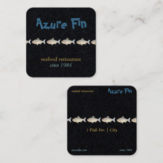 Carte De Visite Carré Restaurant de fruits de mer de la côte noire Azure