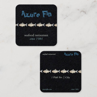 Carte De Visite Carré Restaurant de fruits de mer de la côte noire Azure